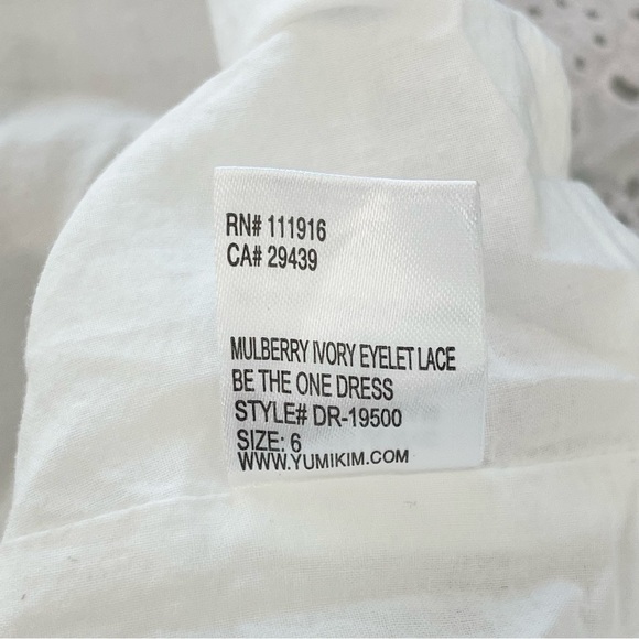 YUMI KIM ~ “Be The One” Eyelet Floral Print Dress ~ Faux Wrap Skirt ~ Size 6 - Picture 15 of 16